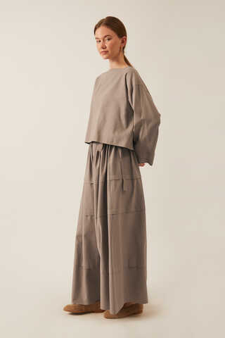 Beli Tünelli Etek Takım Vizon - 4