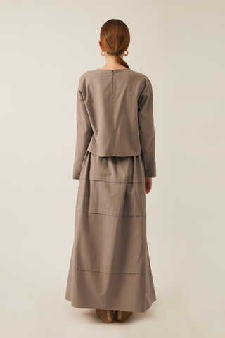 Beli Tünelli Etek Takım Vizon - 6