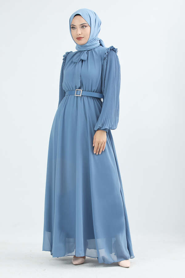 Belted Stone Dress İndigo - 2