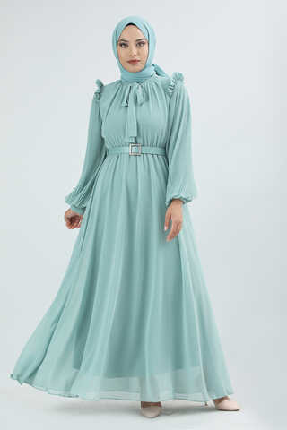 Belted Stone Dress Mint - 1