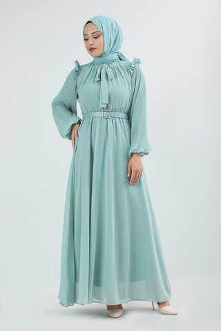 Belted Stone Dress Mint - 2