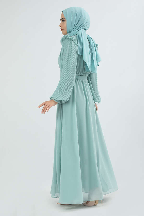 Belted Stone Dress Mint - 4
