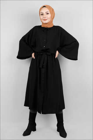 Belted Shirt Tunic Black - 2