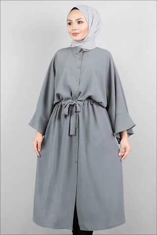 Belted Shirt Tunic Grey - 1