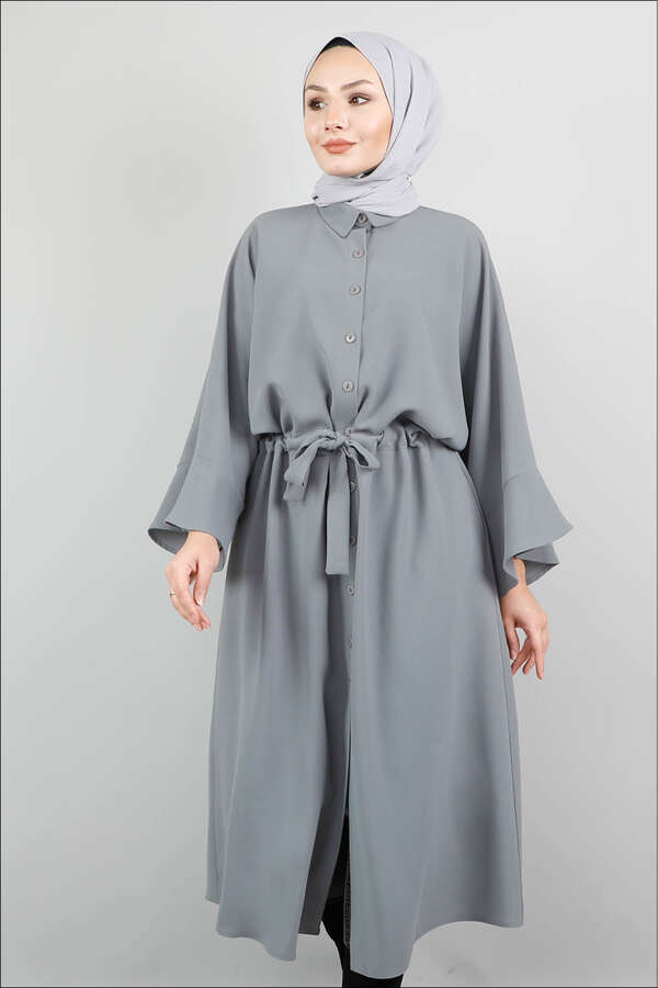 Belted Shirt Tunic Grey - 2