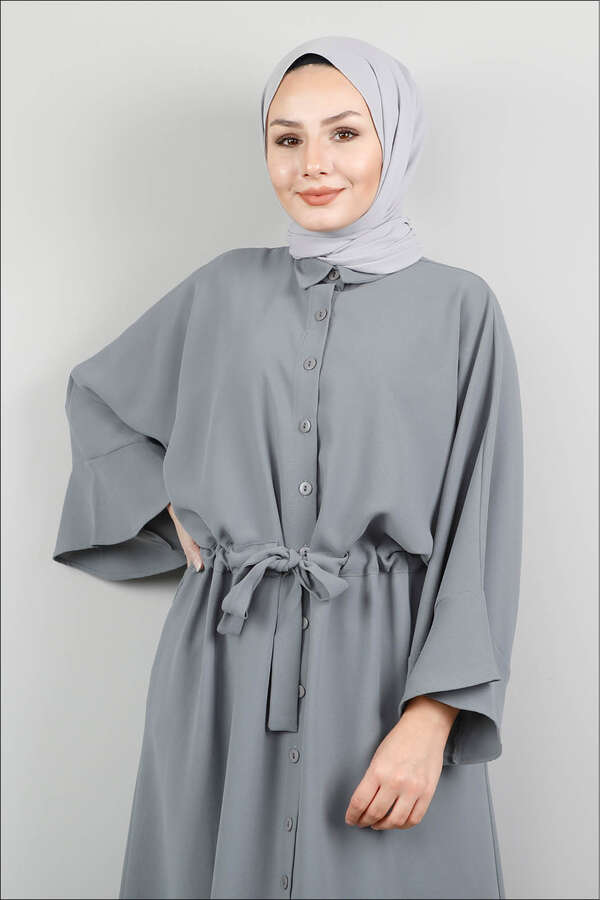 Belted Shirt Tunic Grey - 3