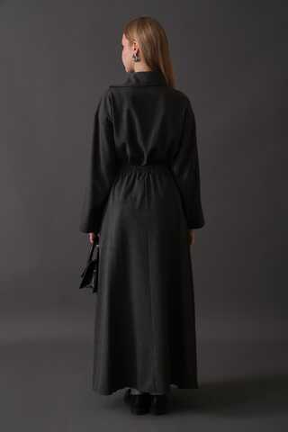 Belted Skirt with Buckle Detail Anthracite - 6