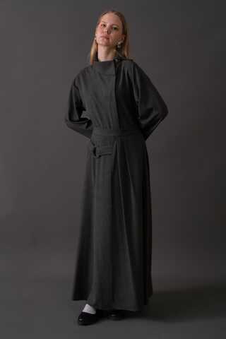 Belted Skirt with Buckle Detail Anthracite - 3