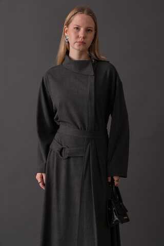 Belted Skirt with Buckle Detail Anthracite - 4