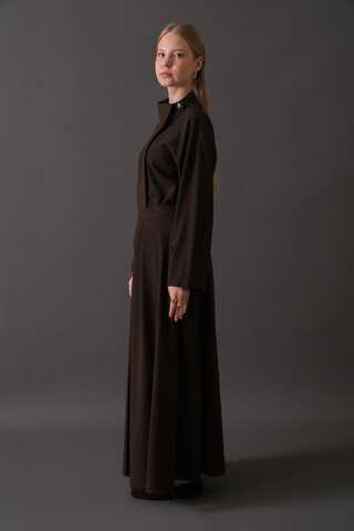 Belted Skirt with Buckle Detail Dark Brown - 3