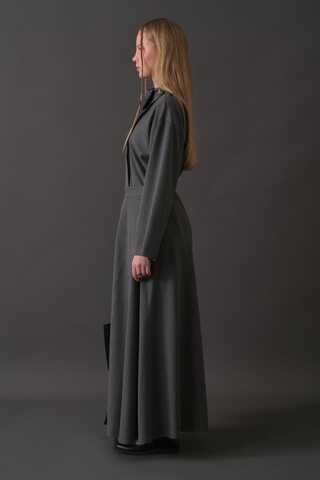 Belted Skirt with Buckle Detail Grey - 5