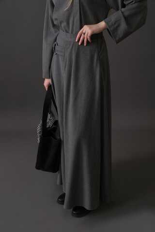 Belted Skirt with Buckle Detail Grey - 7