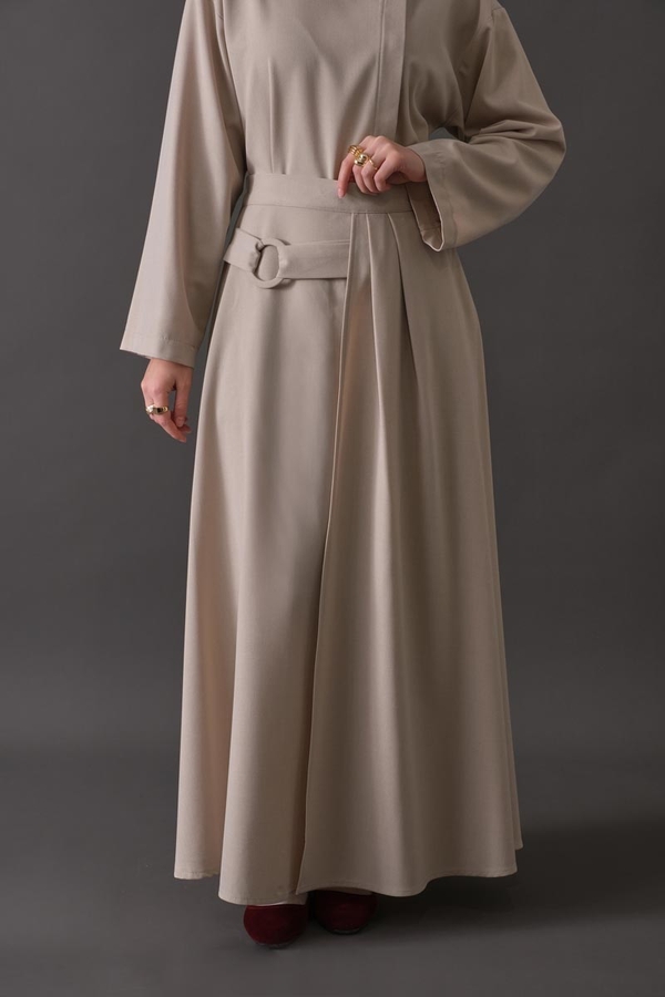 Belted Skirt with Buckle Detail Stone - 2