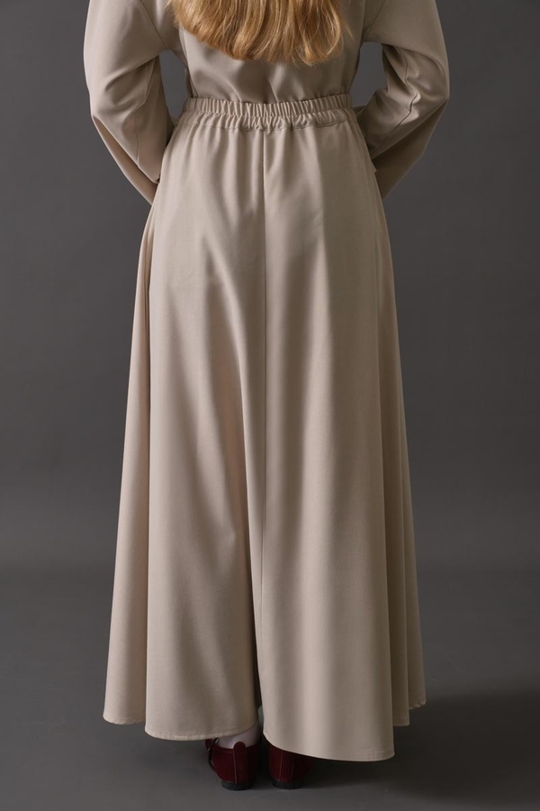 Belted Skirt with Buckle Detail Stone - 9