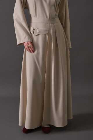 Belted Skirt with Buckle Detail Stone - 4