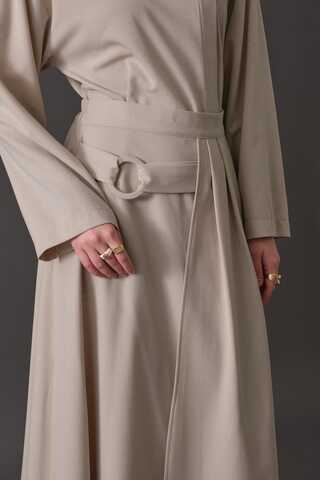 Belted Skirt with Buckle Detail Stone - 5