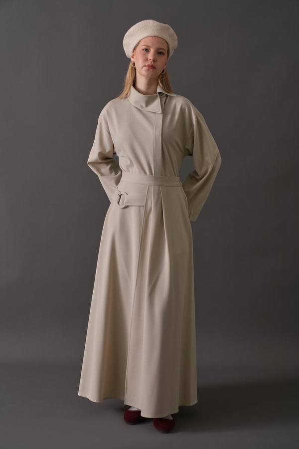 Belted Skirt with Buckle Detail Stone - 1