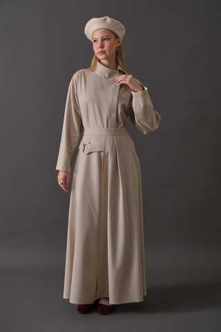 Belted Skirt with Buckle Detail Stone - 7