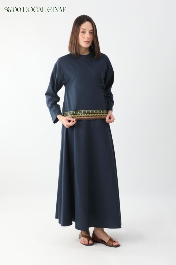 Beyge Etek Takım Lacivert - 1