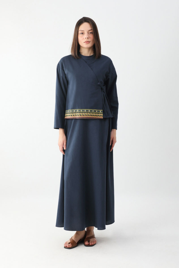 Beyge Etek Takım Lacivert - 2