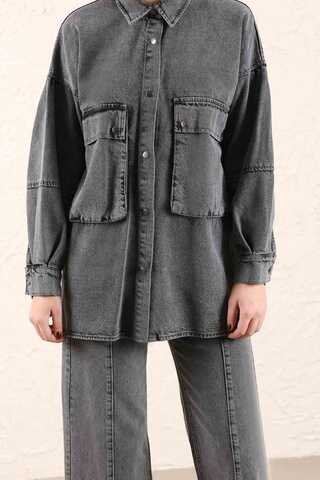 Big Pocket Denim Jacket Anthracite - 5