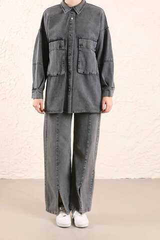 Big Pocket Denim Jacket Anthracite - 7