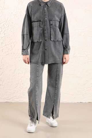 Big Pocket Denim Jacket Anthracite - 8