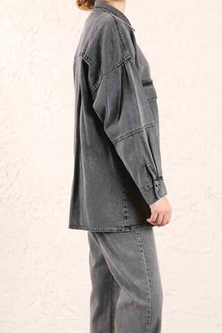 Big Pocket Denim Jacket Anthracite - 10