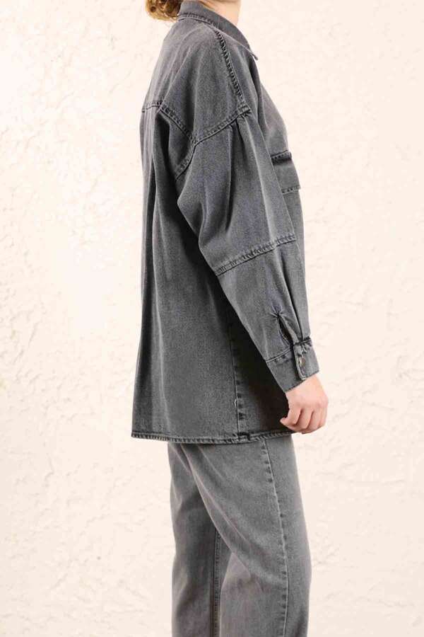 Big Pocket Denim Jacket Anthracite - 10