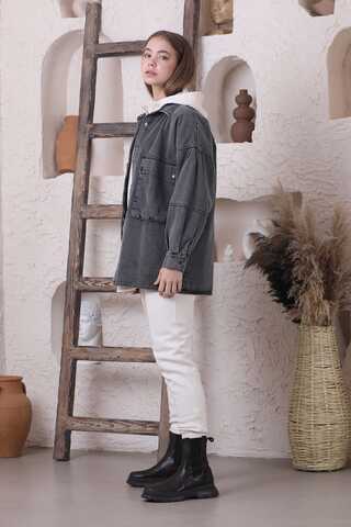 Big Pocket Denim Jacket Anthracite - 3