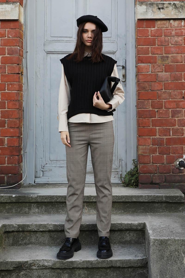 Bisiklet Detaylı Örgü Yelek Siyah - 3