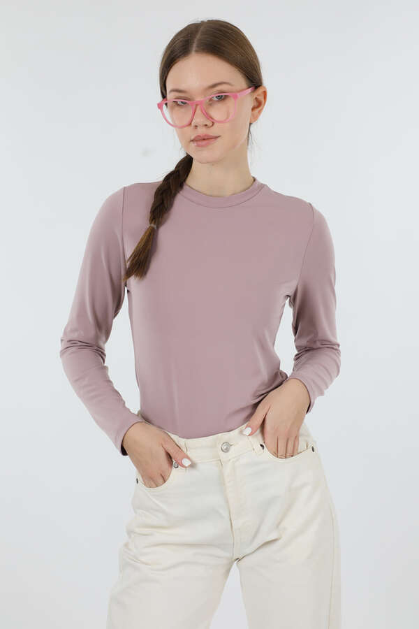 Bisiklet Yaka Body Gül Kurusu - 1