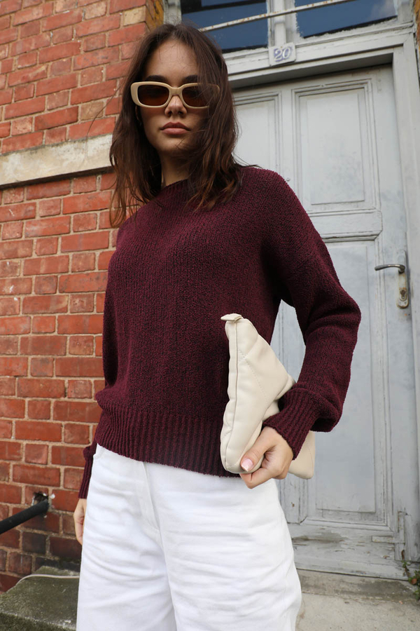 Bisiklet Yaka Kazak Mürdüm - 5