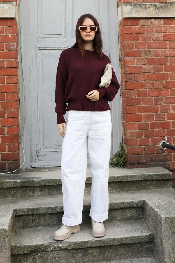 Bisiklet Yaka Kazak Mürdüm - 2