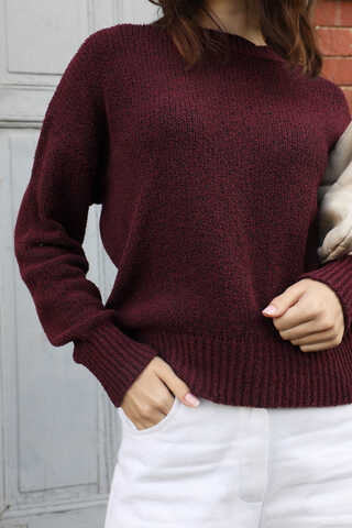 Bisiklet Yaka Kazak Mürdüm - 4