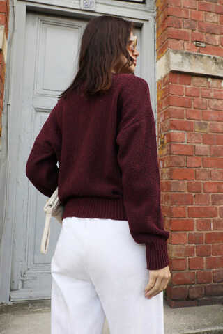 Bisiklet Yaka Kazak Mürdüm - 8