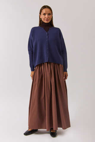 Bisiklet Yaka Premium Triko Hırka Lacivert - 2