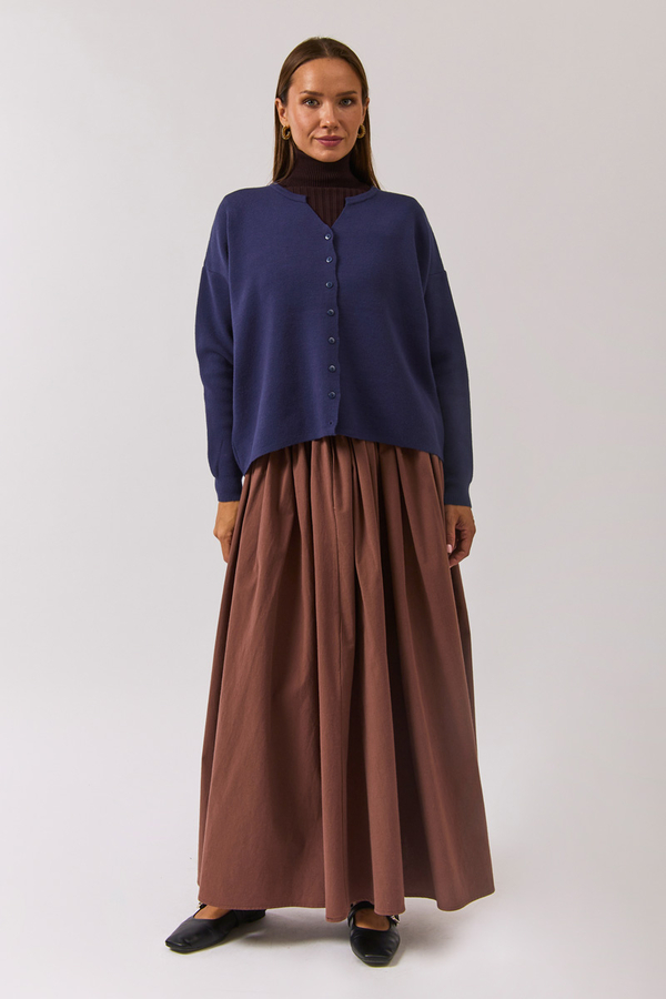 Bisiklet Yaka Premium Triko Hırka Lacivert - 2