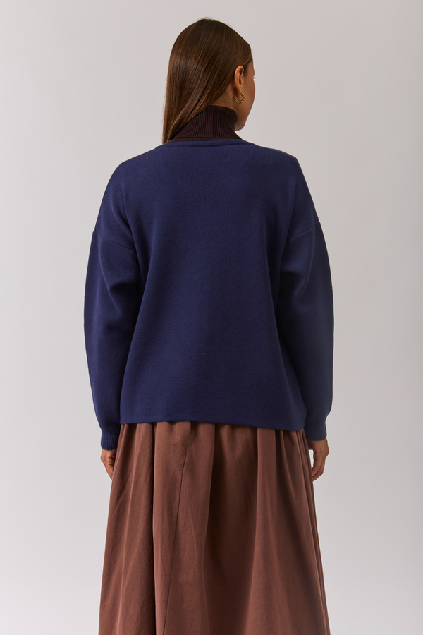 Bisiklet Yaka Premium Triko Hırka Lacivert - 9