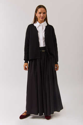 Bisiklet Yaka Premium Triko Hırka Siyah - 12