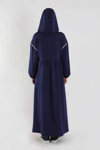 Biye Detaylı Elbise Lacivert - 6