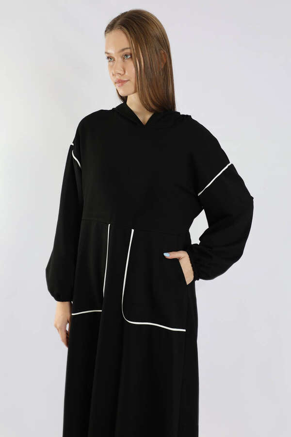 Biye Detaylı Elbise Siyah - 2