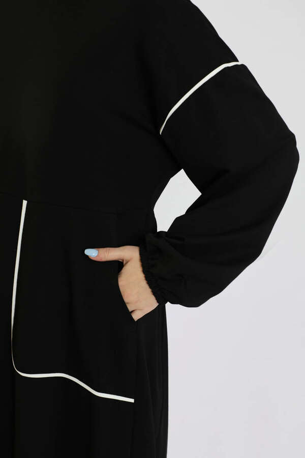 Biye Detaylı Elbise Siyah - 4