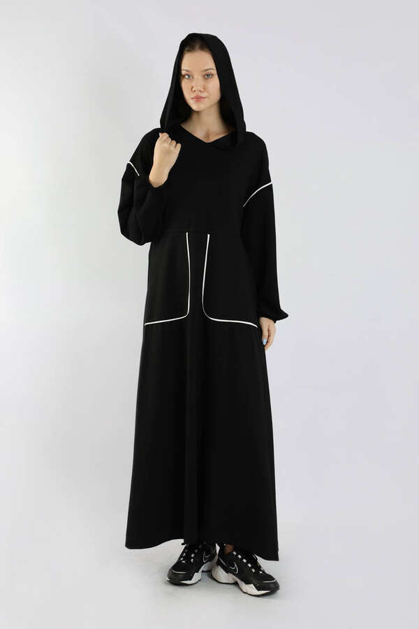 Biye Detaylı Elbise Siyah - 5