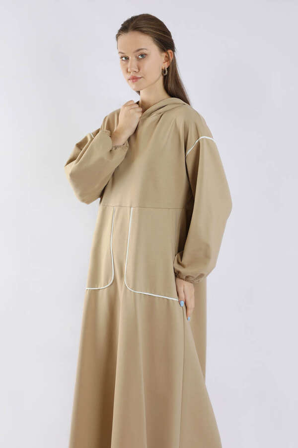 Biye Detaylı Elbise Taş - 2