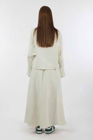 Biye Detaylı Etek Takım Ekru - 6