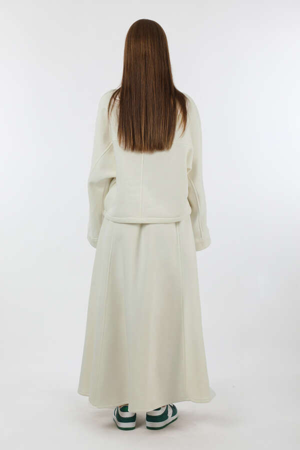 Biye Detaylı Etek Takım Ekru - 6