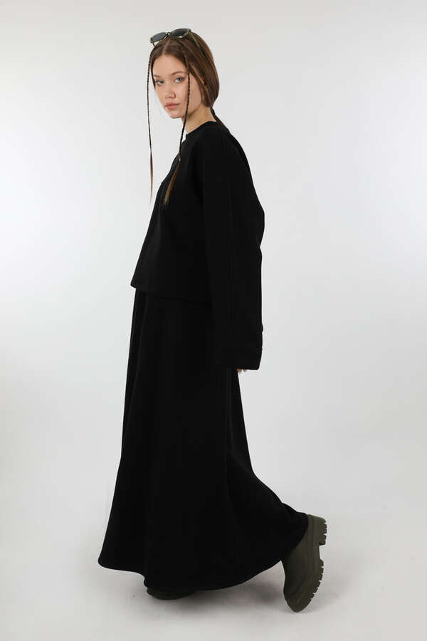 Biye Detaylı Etek Takım Siyah - 5