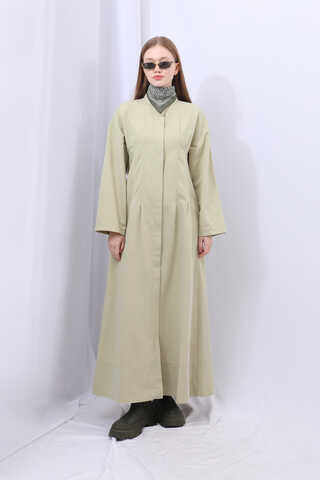 Biye Detaylı Kemerli Elbise Mint - 4