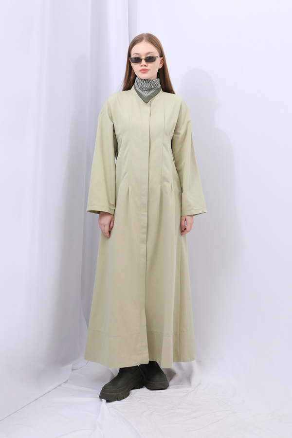 Biye Detaylı Kemerli Elbise Mint - 4